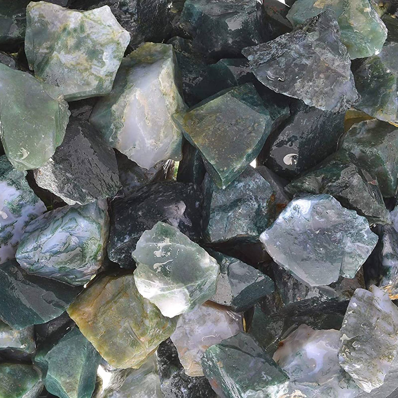 Fantasia Mining - Wholesale Spiritual Stone/Crystal - Rough Green Moss Agate - India - Raw Natural Stones (1 lb)3