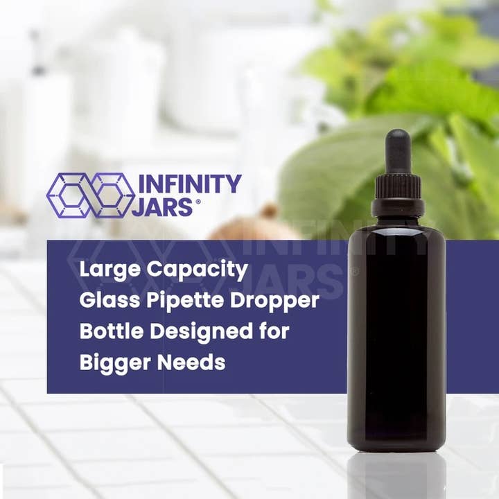 Infinity Jars – Engroshandel Holder til æterisk olie – 100 ml glas pipette dropper flaske