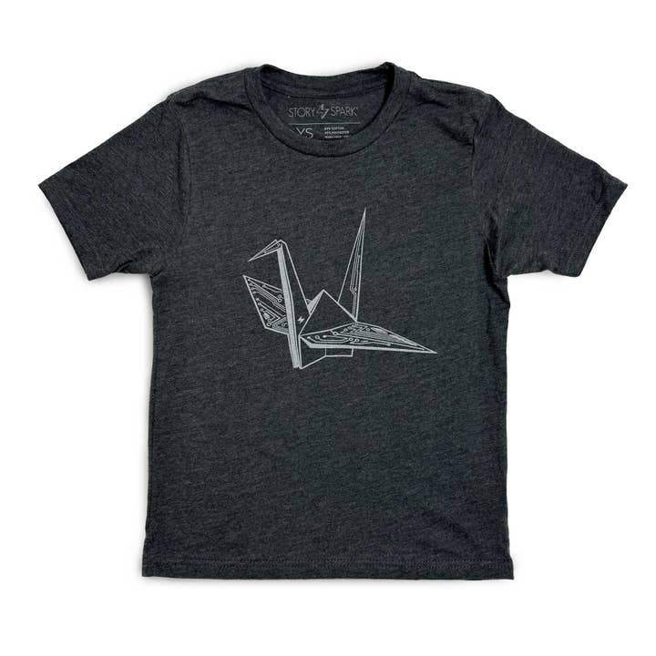 TECH-GAMI - T-shirt Enfant Grues en Origami Technologique pour la vente par STORY SPARK