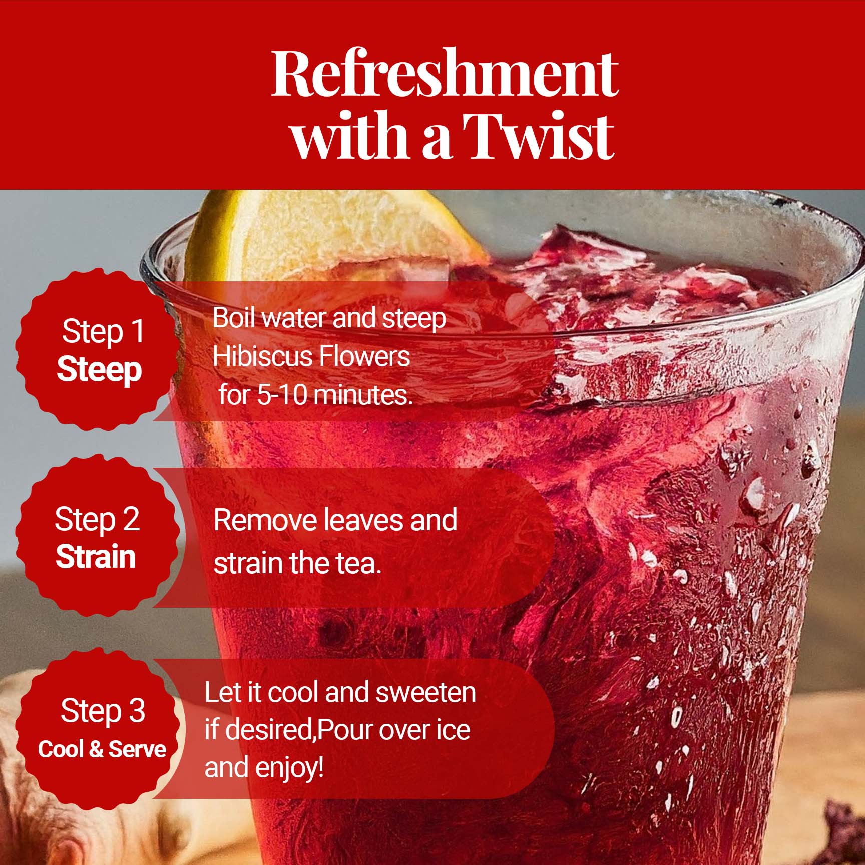 Akshit - Wholesale Gezondheid/Detox thee - 5 oz gedroogde hibiscusbloemen, hibiscusthee, gedroogde kruiden.13