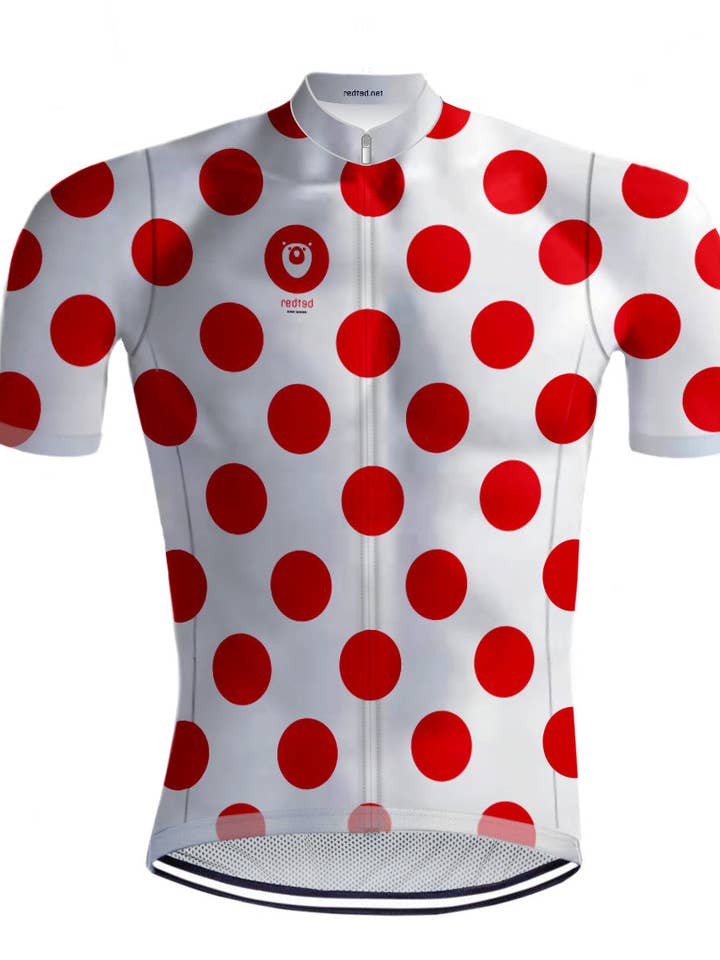 Retro Fahrradhemd Polka Dot Jersey Rot/Weiß - REDTED für den Großhandel von REDTED