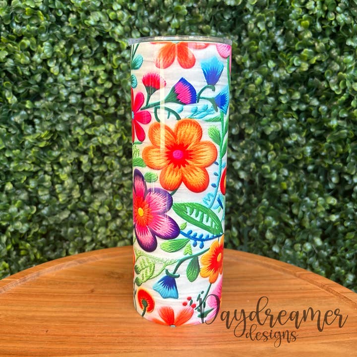 Fiesta Flowers Tumbler for wholesale by Daydreamer Designs