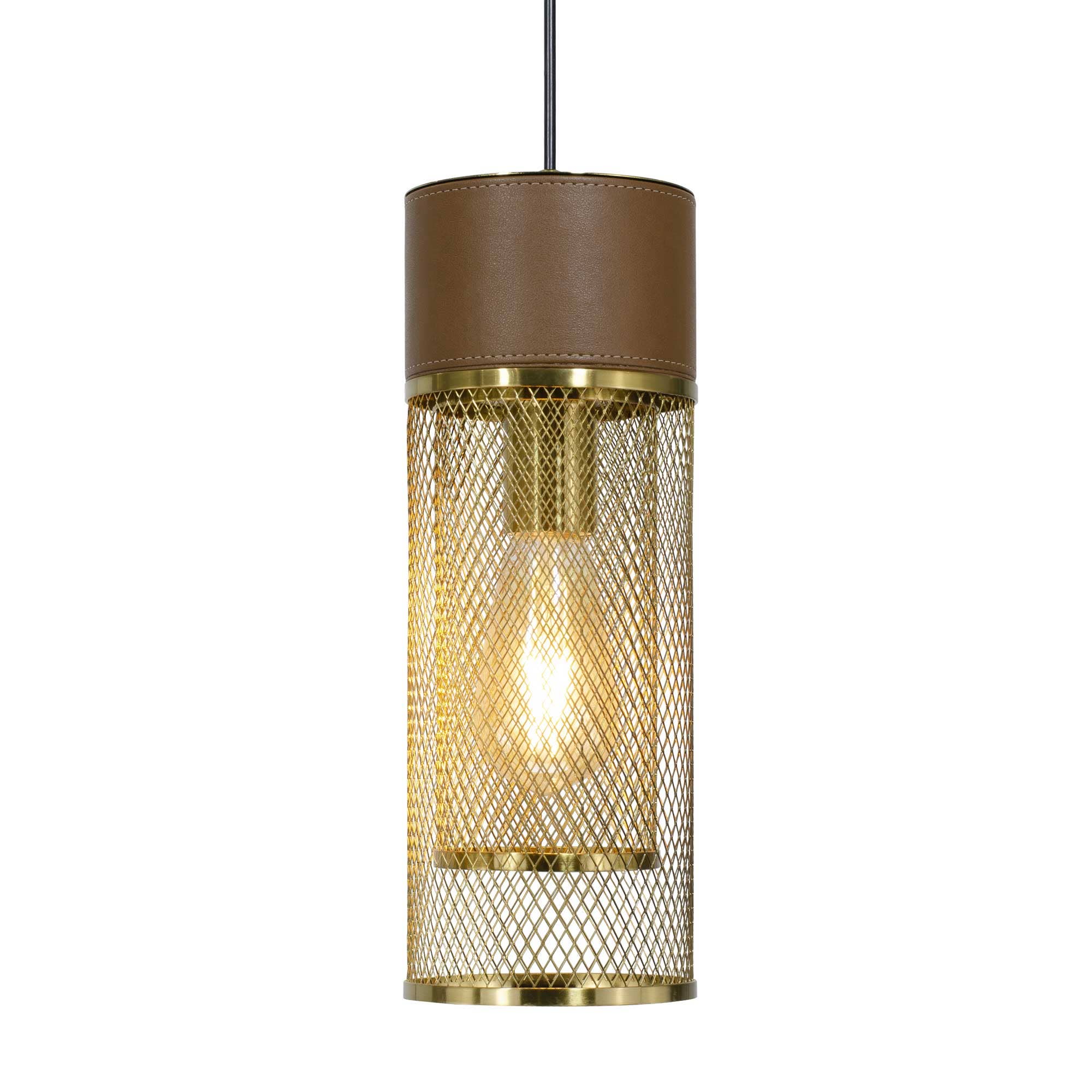 C-Création – wholesale Chandelier/hanging light – Acuero PM metal and faux leather suspension0