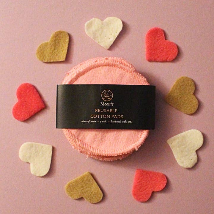 Moonie Eco Friendly Products - Wholesale Wash Cloth - Pink Reusable Cotton Face Pads | Handmade