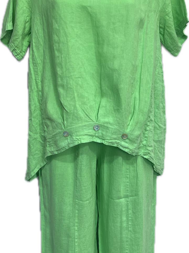 Marisima by Urban Mangoz - Wholesale Blouse - Women's - Linen High Low Button Top