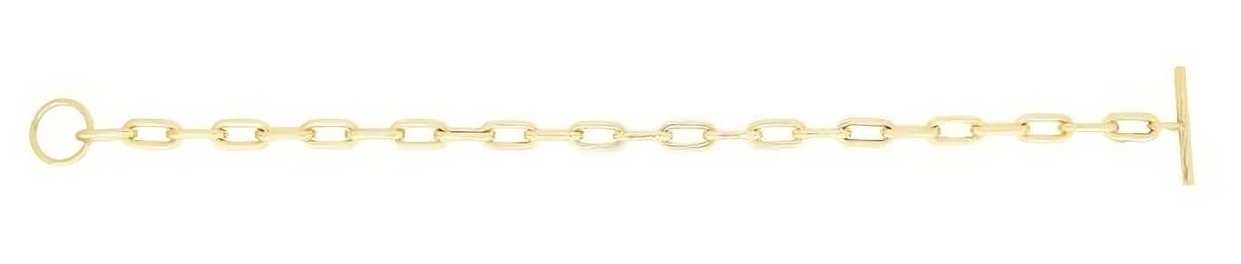 PureYou Jewelry - Wholesale Link & Chain Bracelet - 14K Gold Paperclip Chain Bracelet, Gold Toggle Bracelet2
