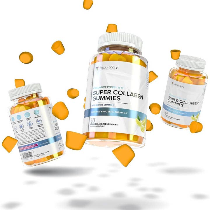 Vitauthority - Wholesale Oral Supplement/Vitamin - Super Collagen Gummies: Skin & Joints, Strawberry Lemonade1