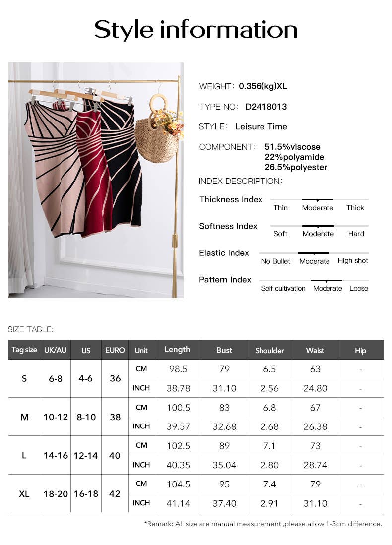 YNIQUE – wholesale Dress – Women's – Women's Striped One Shoulder Dress Side Slit 13