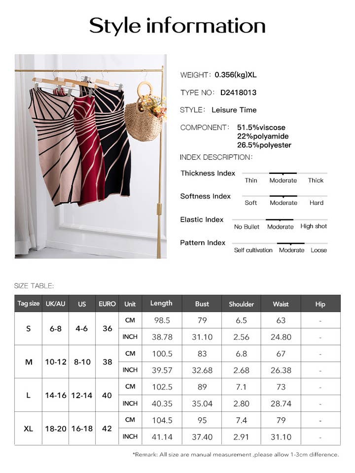 YNIQUE – wholesale Dress – Women's – Women's Striped One Shoulder Dress Side Slit 13
