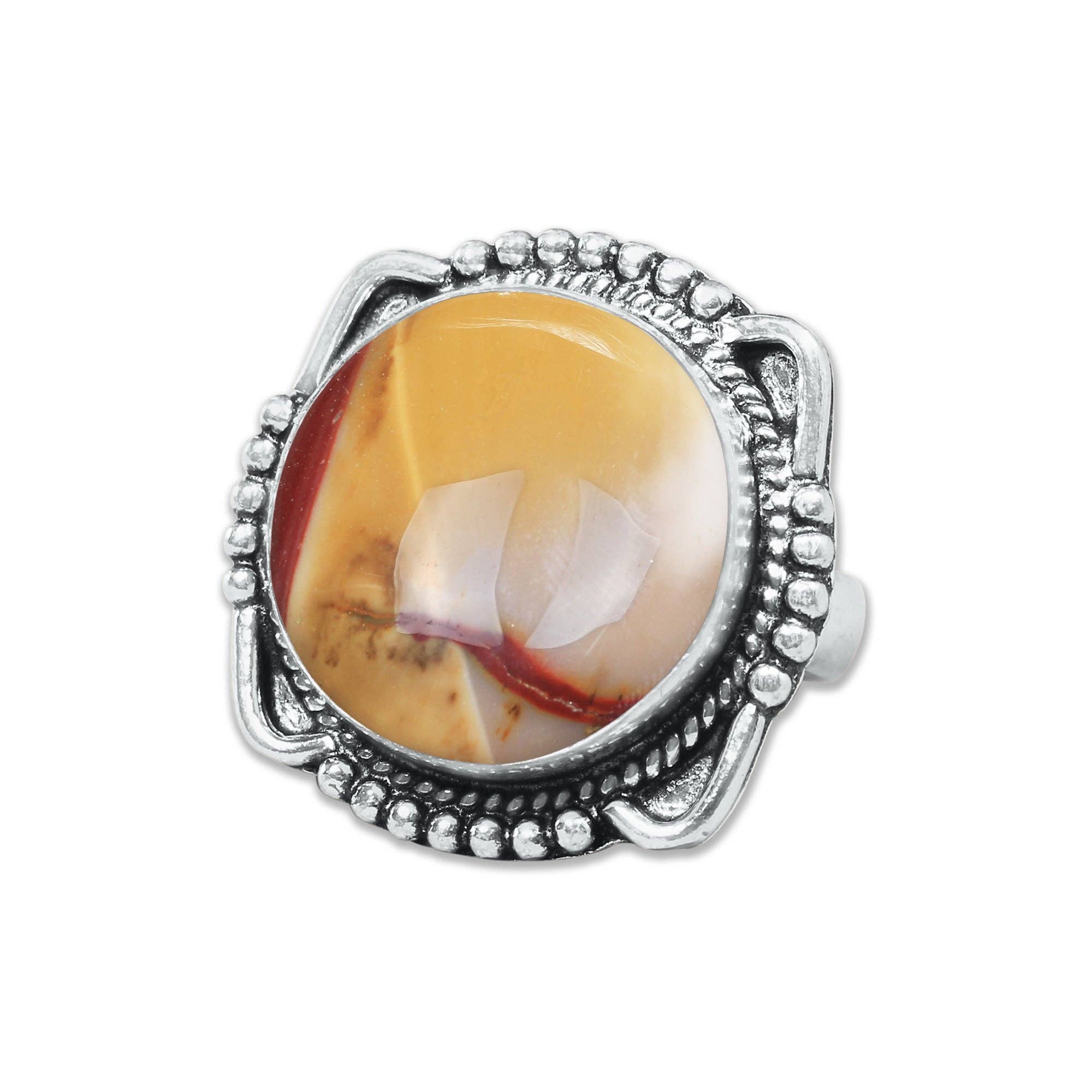 Handmade Jewels - Wholesale Cocktail/Statement Ring - Mookaite Jasper Rings – Handmade, Silver-Plated, Bold Earth Tones (Made to Order)2