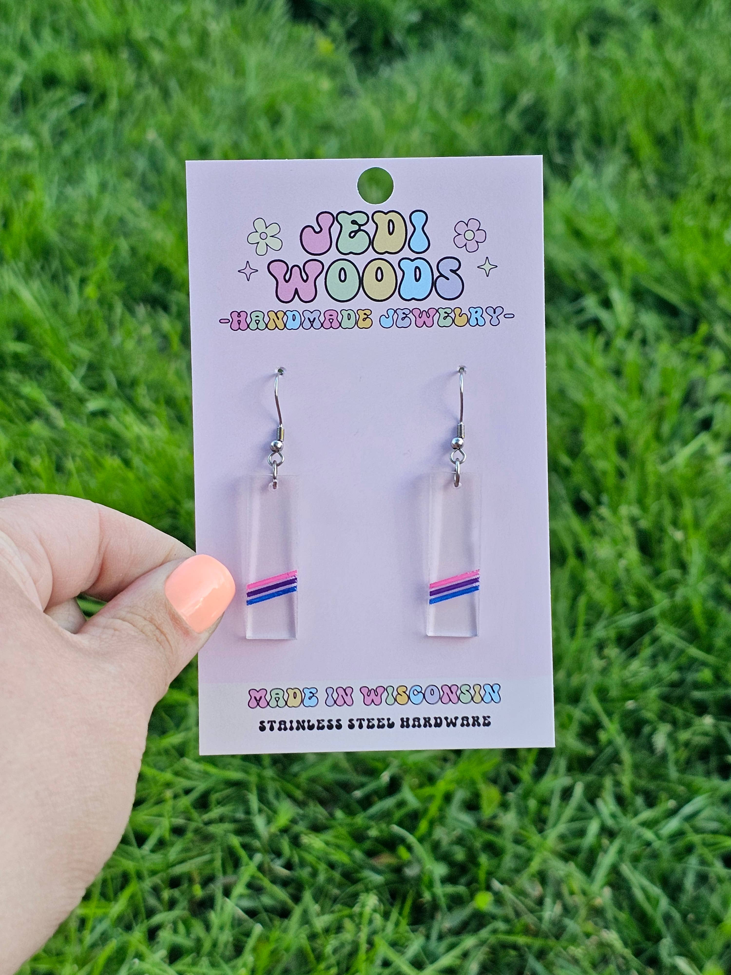 Jedi Woods LLC – Brincos de argola por atacado – Brincos Subtle Bissexual Pride Flag6