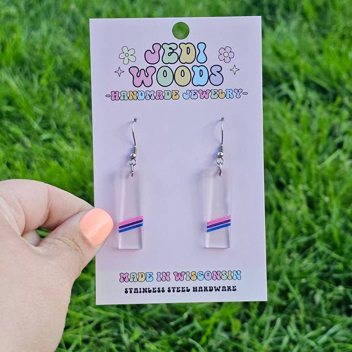 Jedi Woods LLC – Brincos de argola por atacado – Brincos Subtle Bissexual Pride Flag6