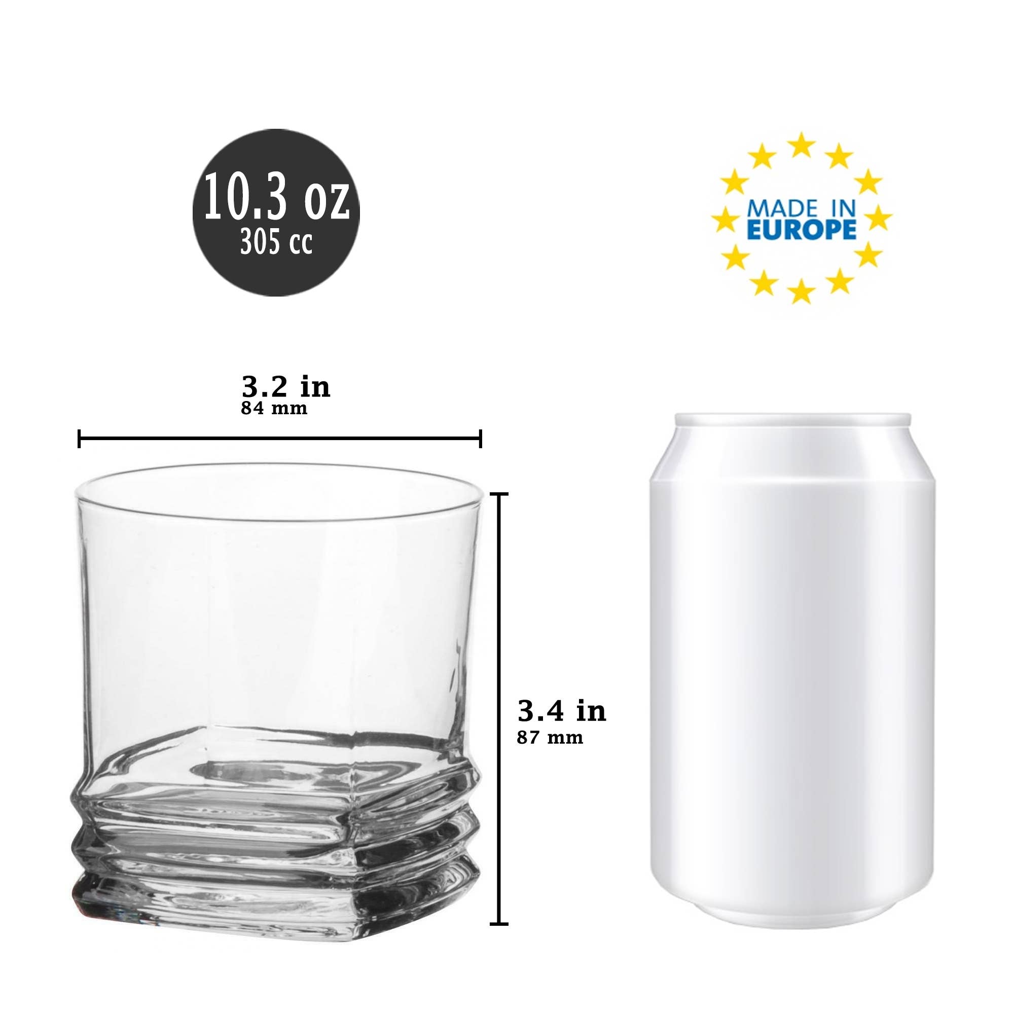 Hakan – Engroshandel Cocktail-/likørglas – Elegant whiskyglas sæt med 6, drikkeglas, 10,7 O2
