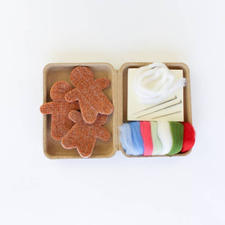 Sheep Creek Studio - Wholesale DIY Craft Kit - Mini Gingerbread Cookie Felting Craft Kit3