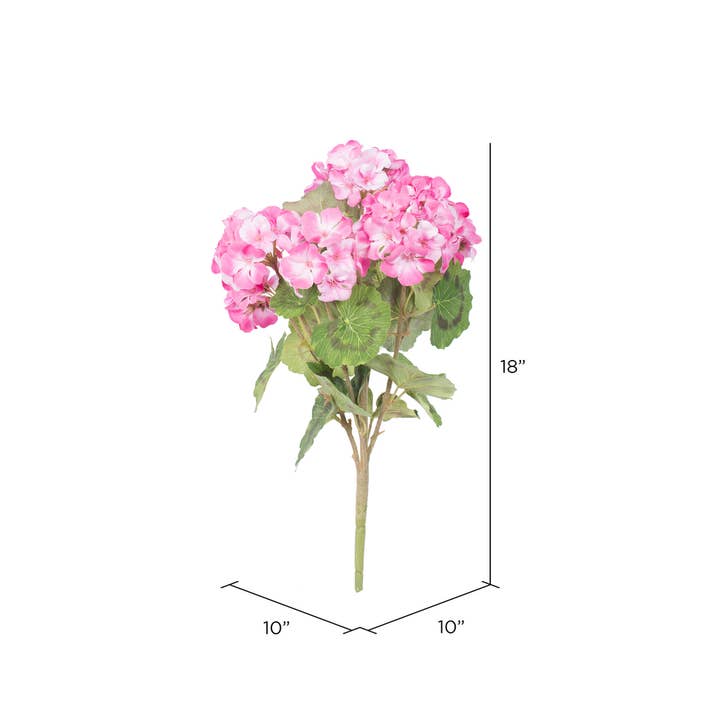 Vickerman 18" Geranium Bush-Lt Pink for wholesale on Faire2