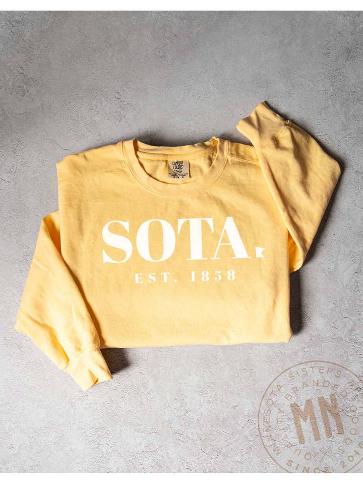Minnesota Sisters - Wholesale Graphic Sweatshirt - Unisex - Sota Graphic Sweatshirt - 'Est. 1858' Minnesota State Design5