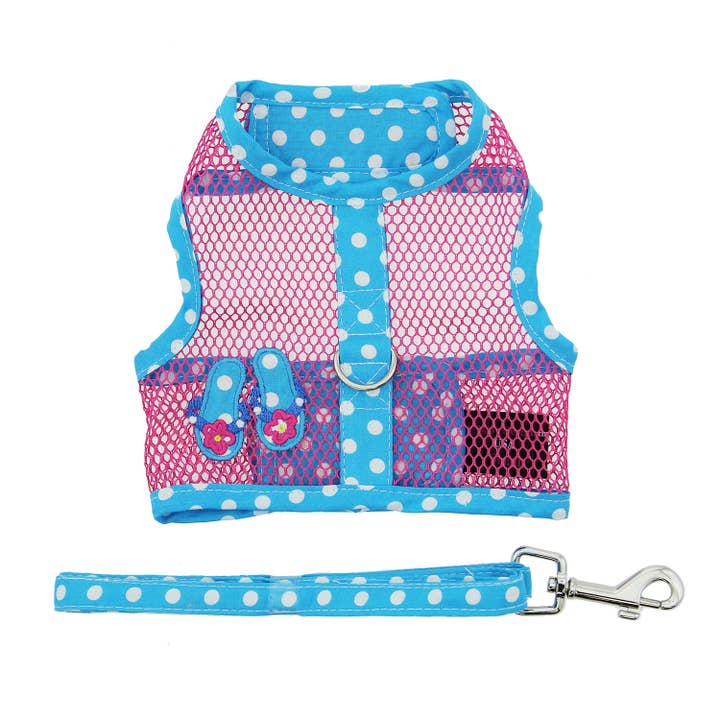 Doggie Design - Wholesale Pet Harness - Dog - Cool Mesh Dog Harness - Pink & Blue Flip Flop
