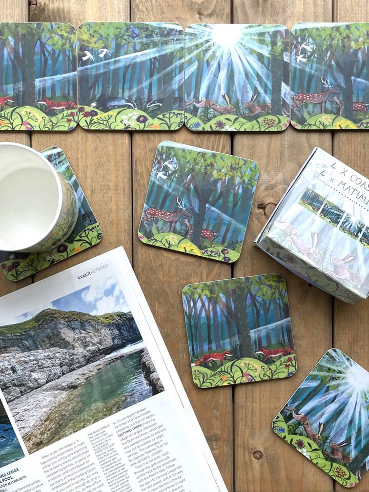 Lot de 4 sous-verres Springtime pour la vente par Driftwood Designs