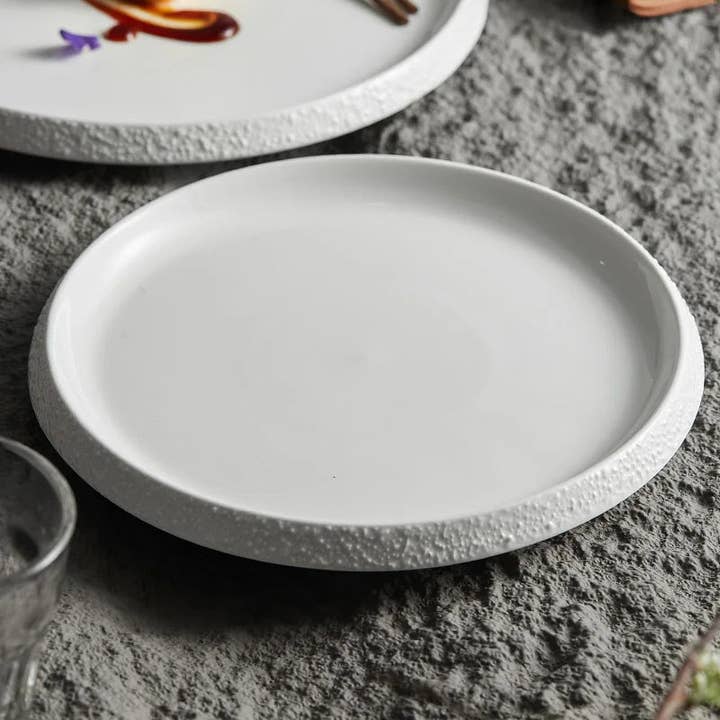 Kiyo Home - Wholesale Dinner Plate - White Pearl 4-Piece Porcelain Plate Sets2