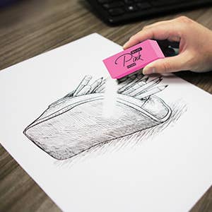 BAZIC Products - Vente Gommes - Gomme biseautée rose (24/paquet)1