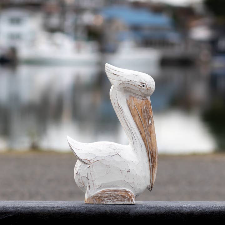 Cohasset Gifts - Wholesale Sculpture - 12" Sitting Pelican Carving