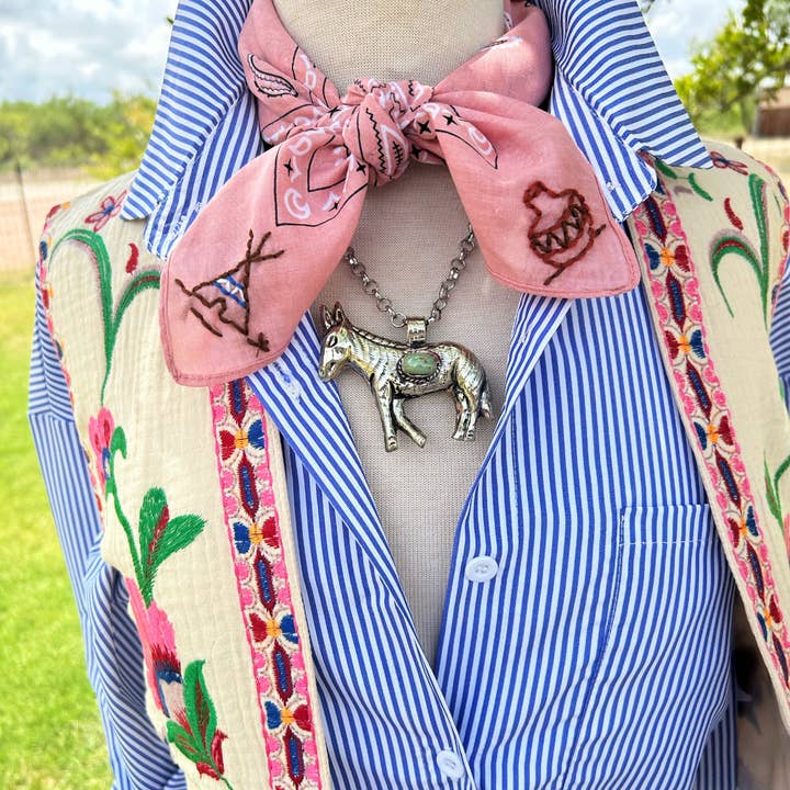 Pradera - Purveyors of the West - Wholesale Bandana - Women's - Zuni Embroidered Bandana