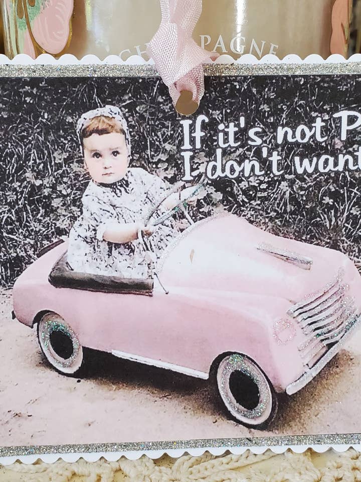 Großer Geschenkanhänger mit Aufschrift „I Don't Want It“, Pink, Andenken für den Großhandel von Little Heart Designs