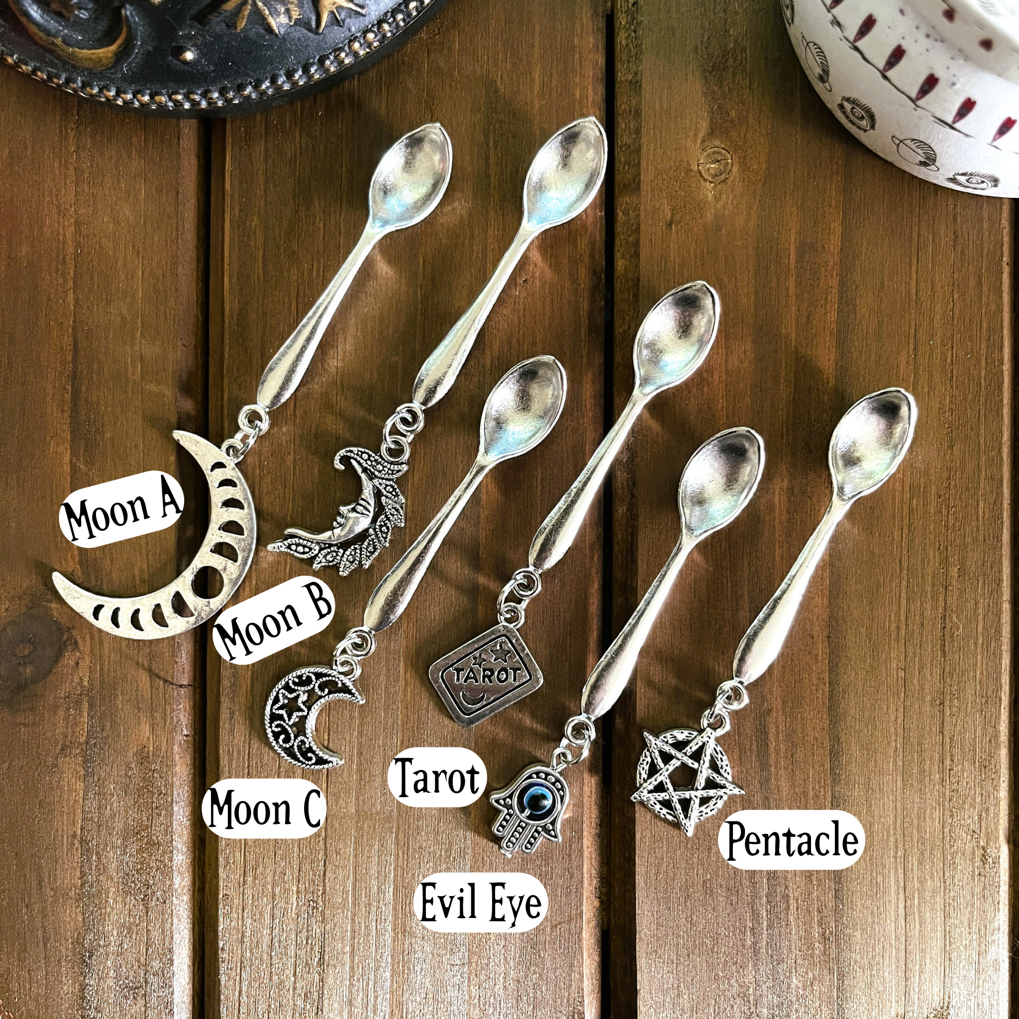 Moondust and Raven - Wholesale Individual charm/pendant - Witchy Charm Spoons, Witch Spoons, Herb Spoons6