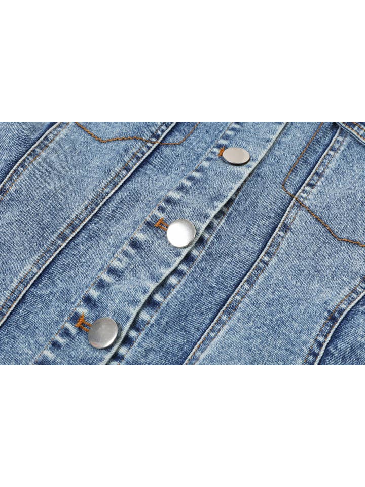 RIVIR - Wholesale Shirt - Women's - Mixed Media Denim T-shirt5