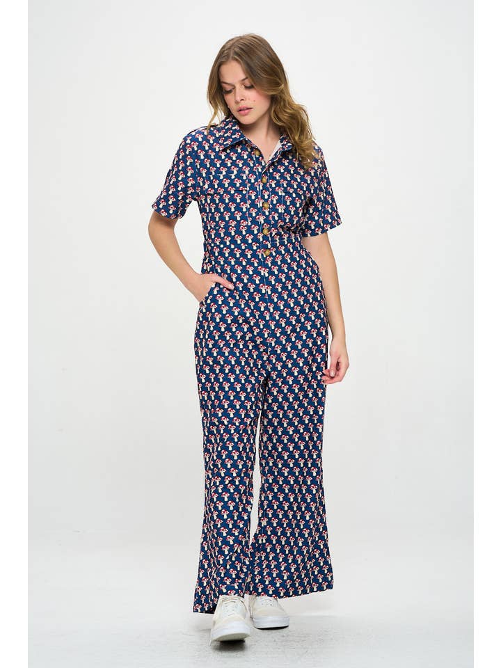 SM WARDROBE - Wholesale Jumpsuit - Women's - MUSHROOM PRINT CORDUROY JUMPSUIT OVERALL7