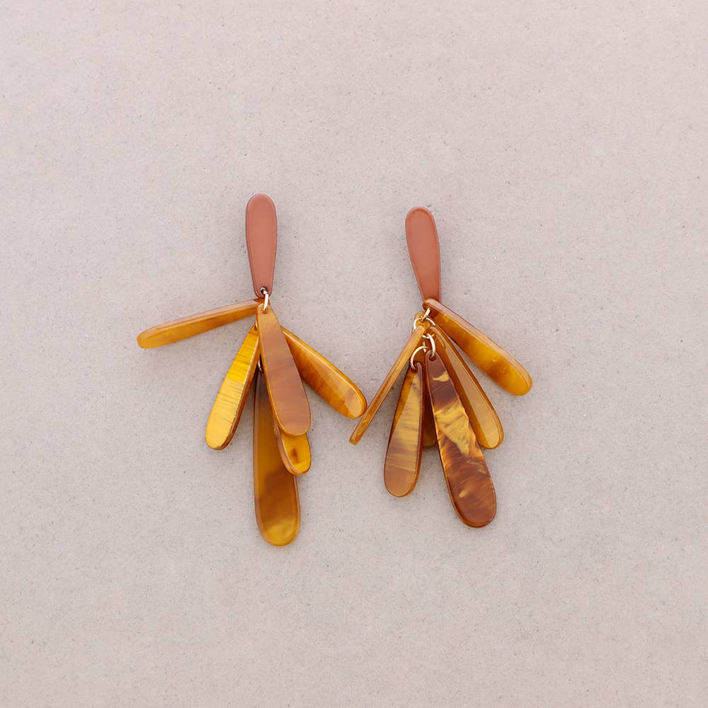 Sonata - Vente Boucles d'oreilles pendantes - Boucles d'oreilles pendantes en résine en forme de goutte4