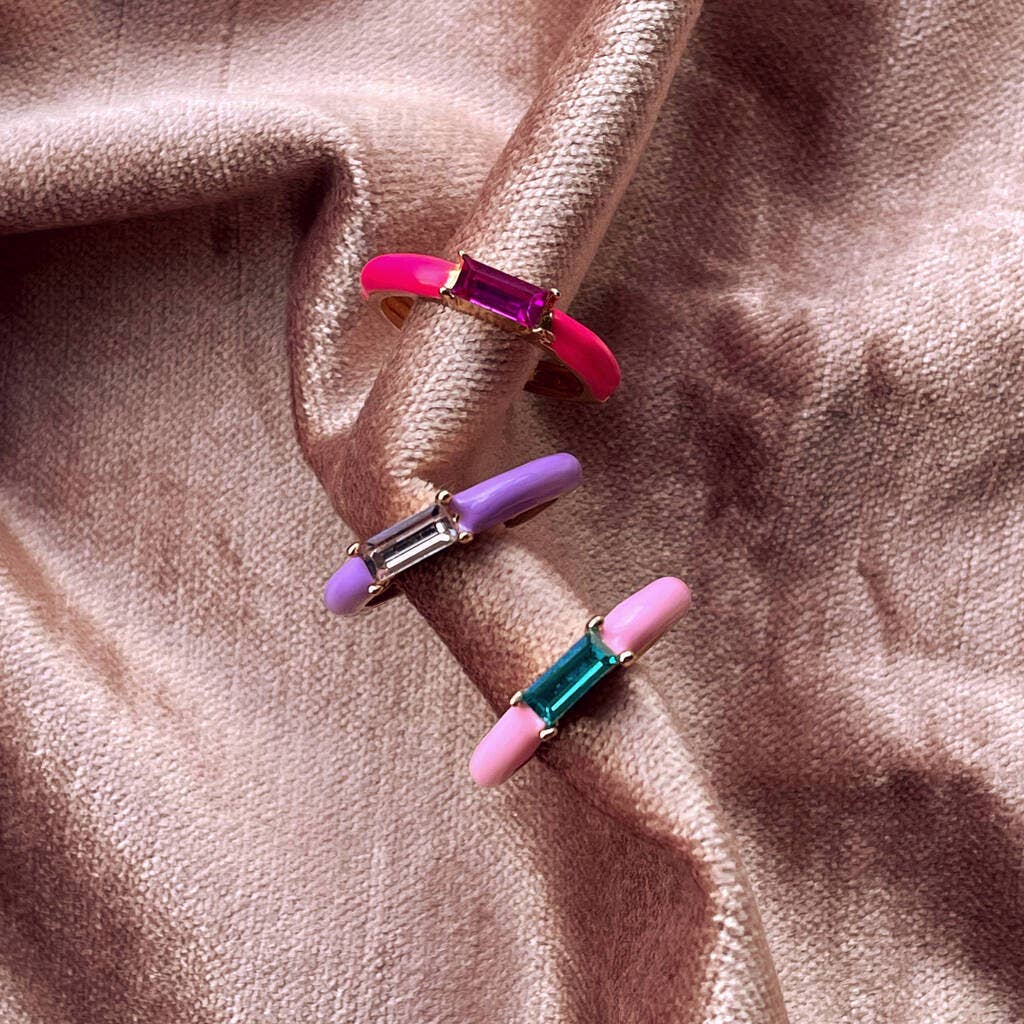 Lucent Studios Ltd - Wholesale Cocktail/Statement Ring - Bright Enamel and Glass Stone Ring3