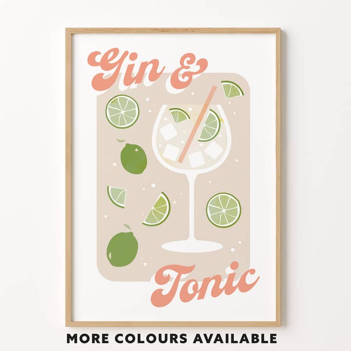 Gin og Tonic Print for engroshandel hos Peach and Home