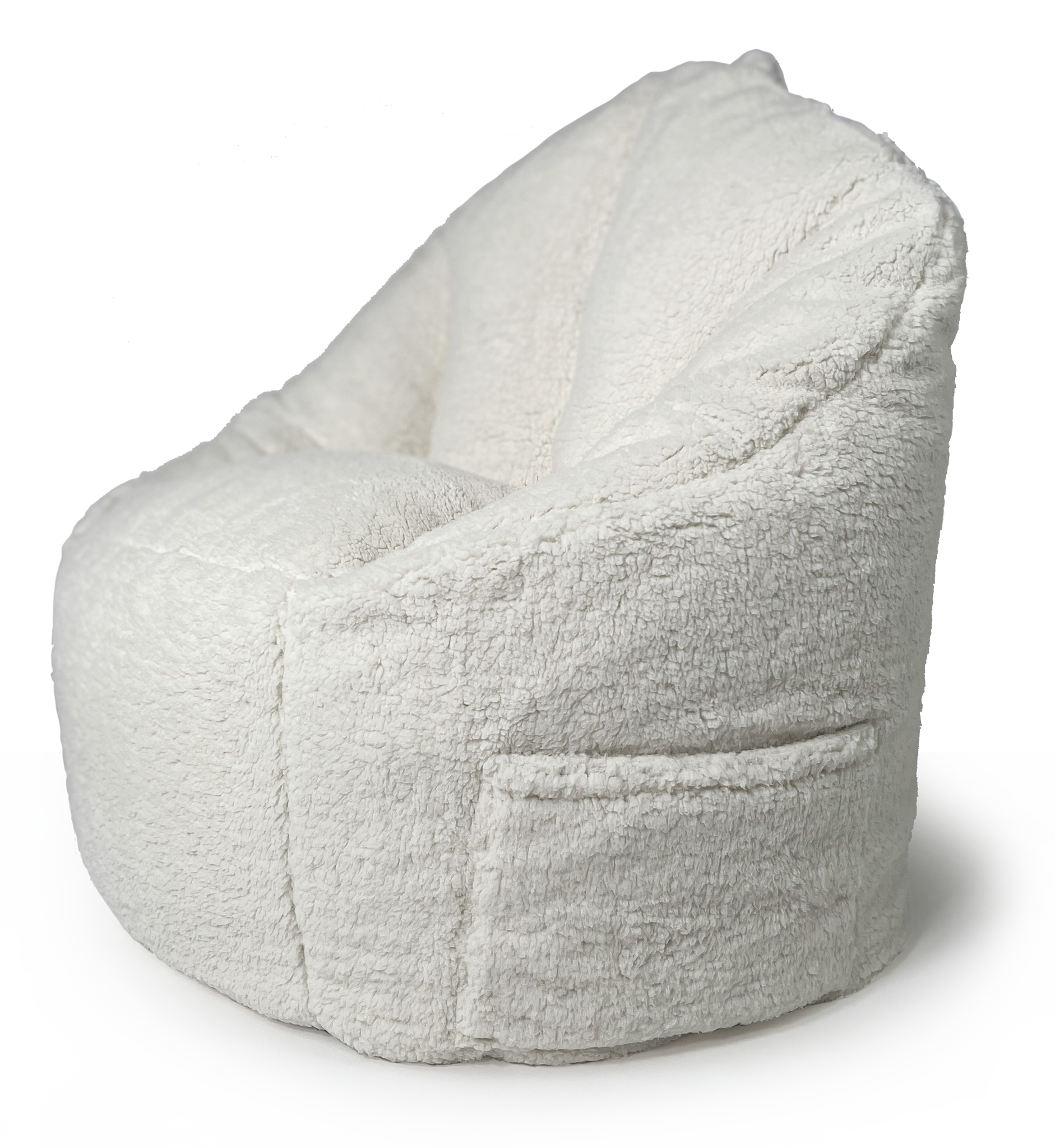 Mimish - Wholesale Chair - Campus Round Beanbag in Cozy Sherpa - Coconut3