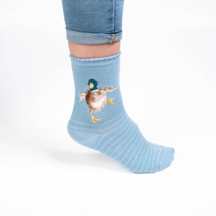 Wrendale Designs - Wholesale Socks - Women's - Duck Sock - A Waddle And A Quack - Blue1