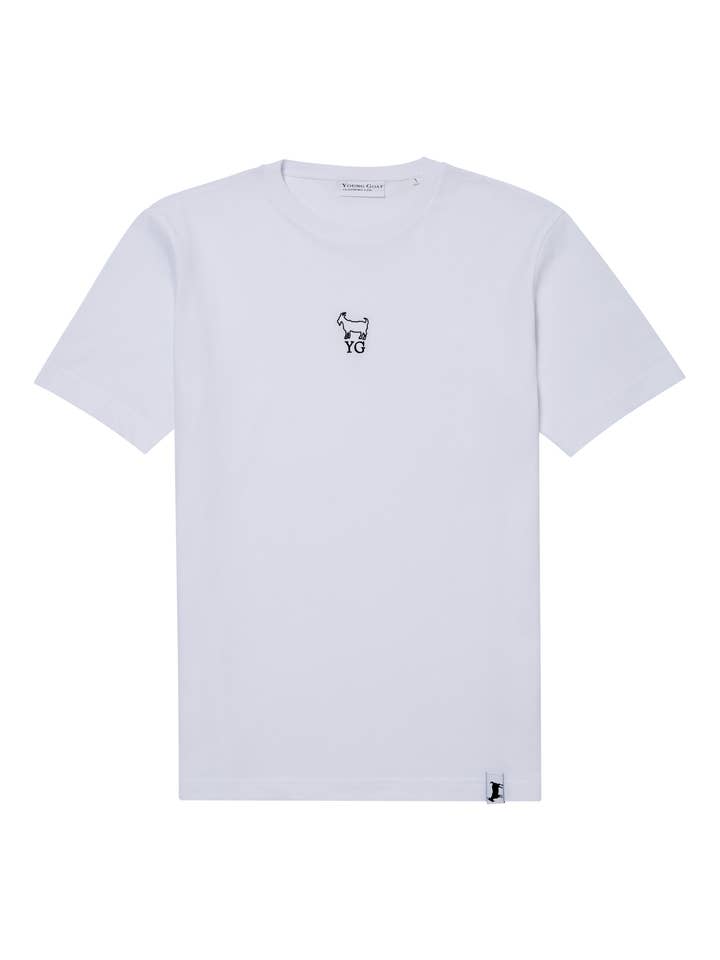 YG Relaxed Fit T-Shirt - White/Black for wholesale by Young Goat