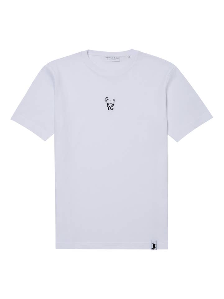 YG Relaxed Fit T-Shirt - White/Black for wholesale by Young Goat