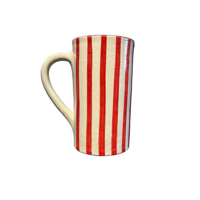 High crafty - Wholesale Carafe - Handmade White Ceramic Carafe with Pink Stripes – Moroccan Z1