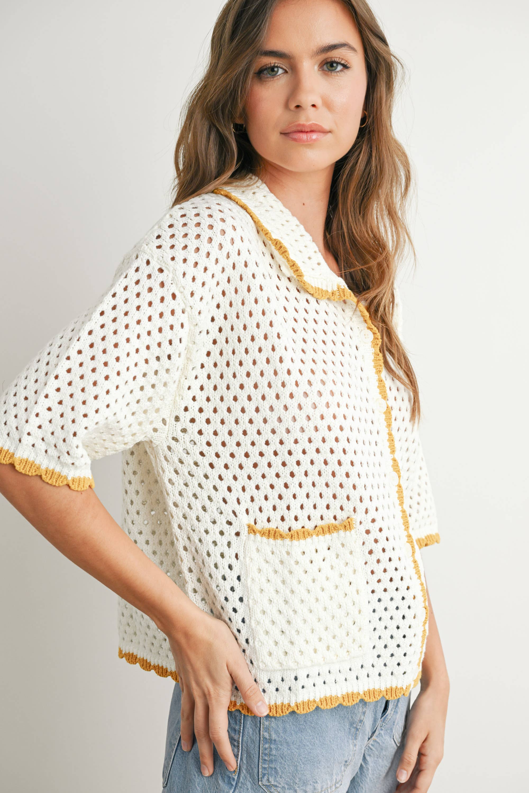 BUTTERMELON - Vendita all'ingrosso Maglione tricot - Donna - Maglione all'uncinetto Urban Vibe - BMW765414