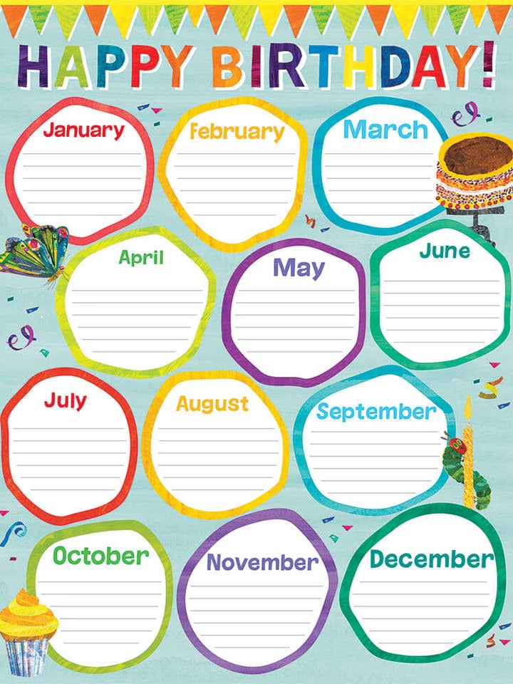 Tableau d'anniversaire de World of Eric Carle™ pour la vente par Carson Dellosa Education