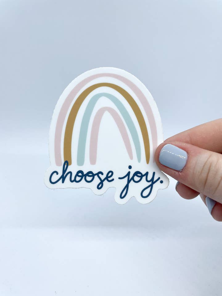 Autocollant Choose Joy Rainbow pour la vente par Alyse Yvonne Designs