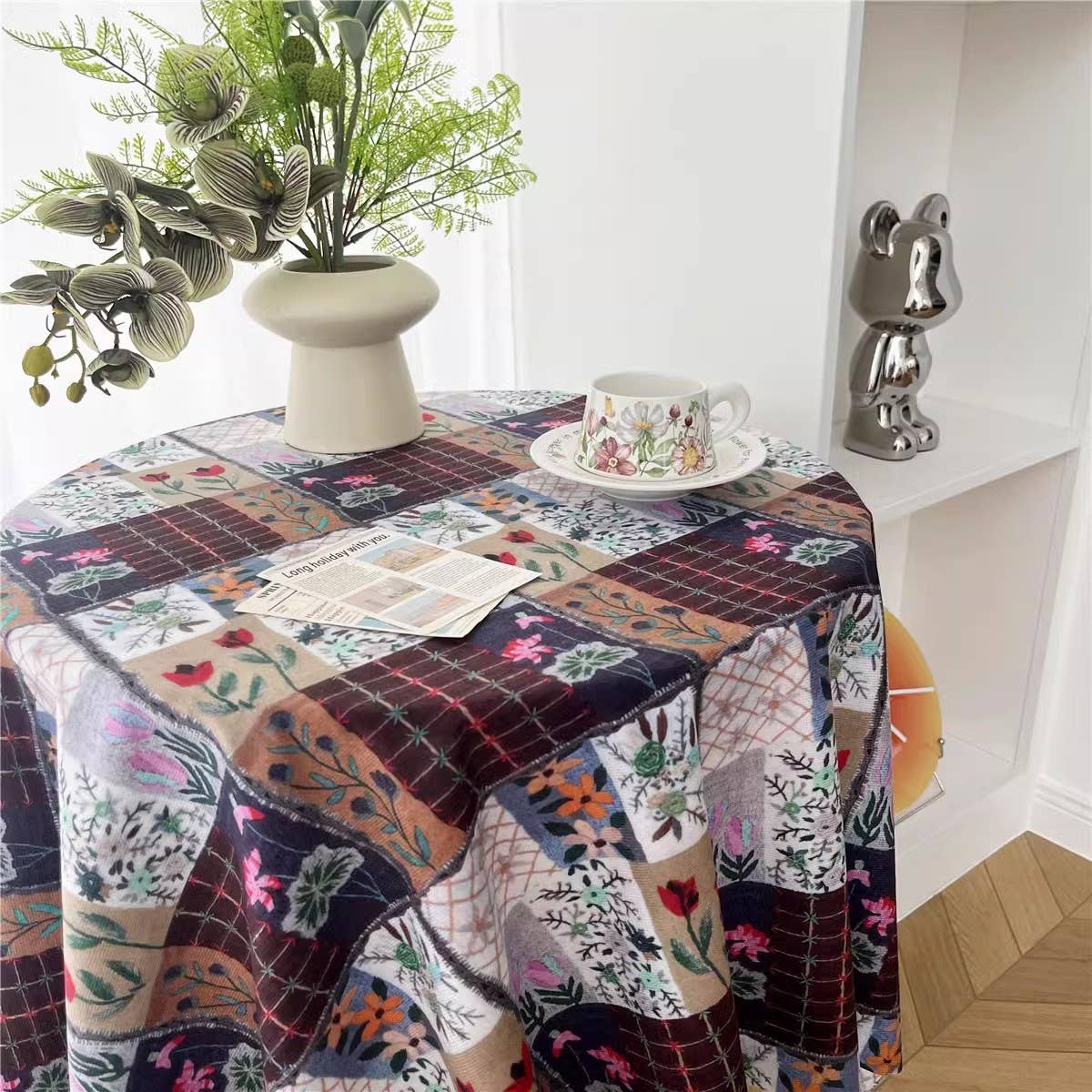ACNITE(We cover U.S. import duties) - Wholesale Tablecloth - Vintage Green Bamboo pattern floral soft tablecloth1