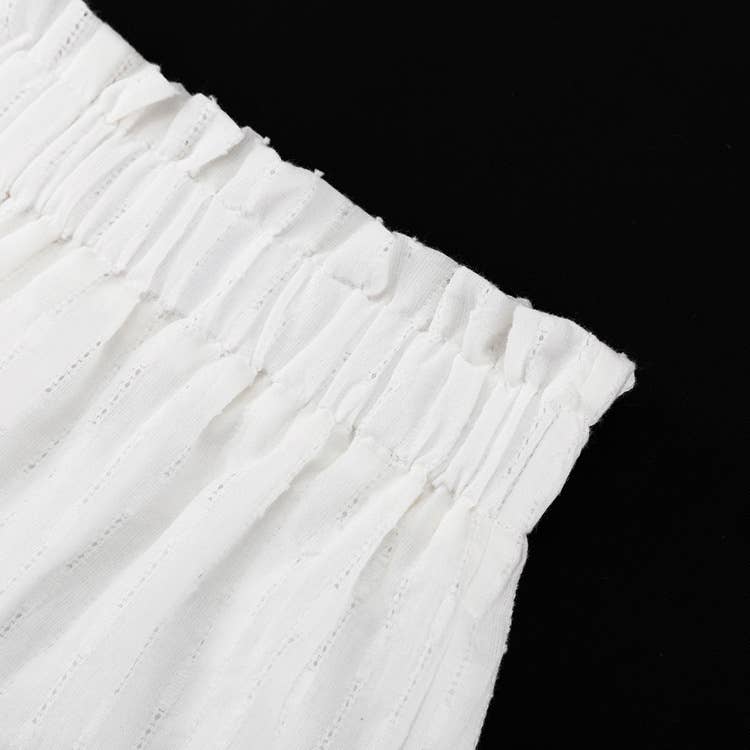 White Jacquard Weave Waisted Kimono Two Piece Set for wholesale on Faire8