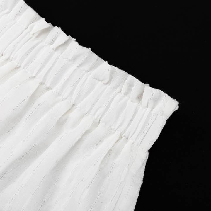 White Jacquard Weave Waisted Kimono Two Piece Set for wholesale on Faire8