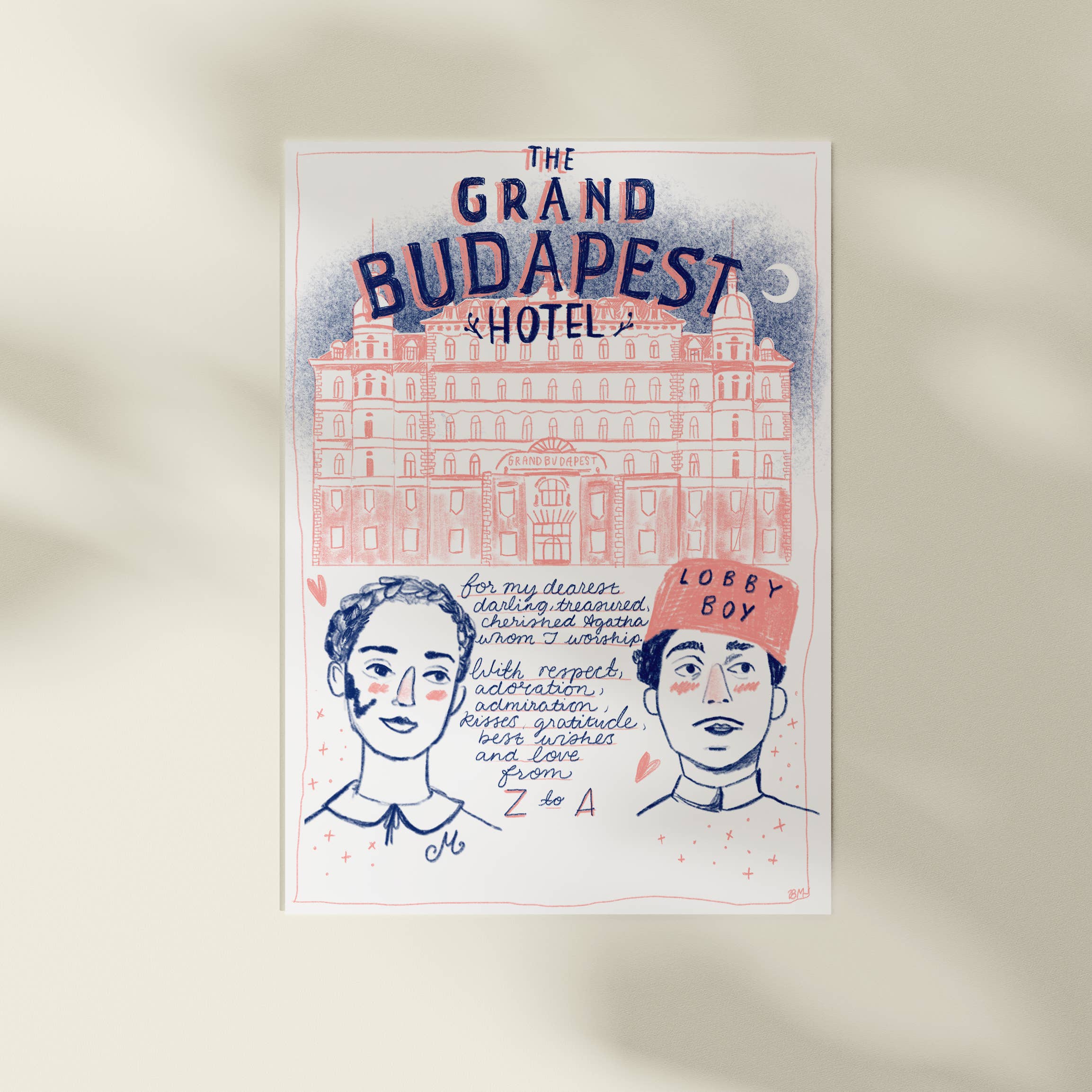 Spilt Milk Press – wholesale Art print – The Grand Budapest Hotel A4 art print