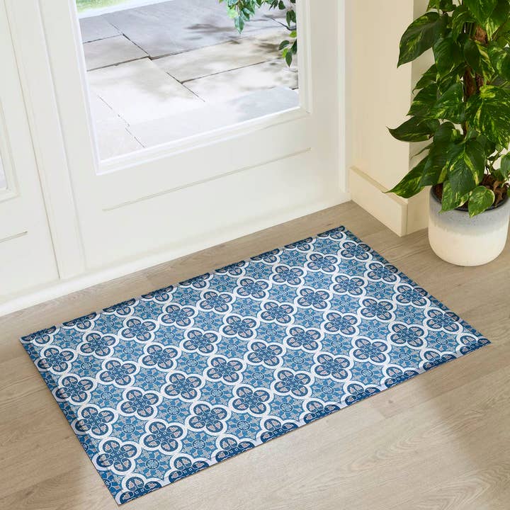 Blue Blue Mosaic Doormat (90 x 60cm) for wholesale by Artsy Mats