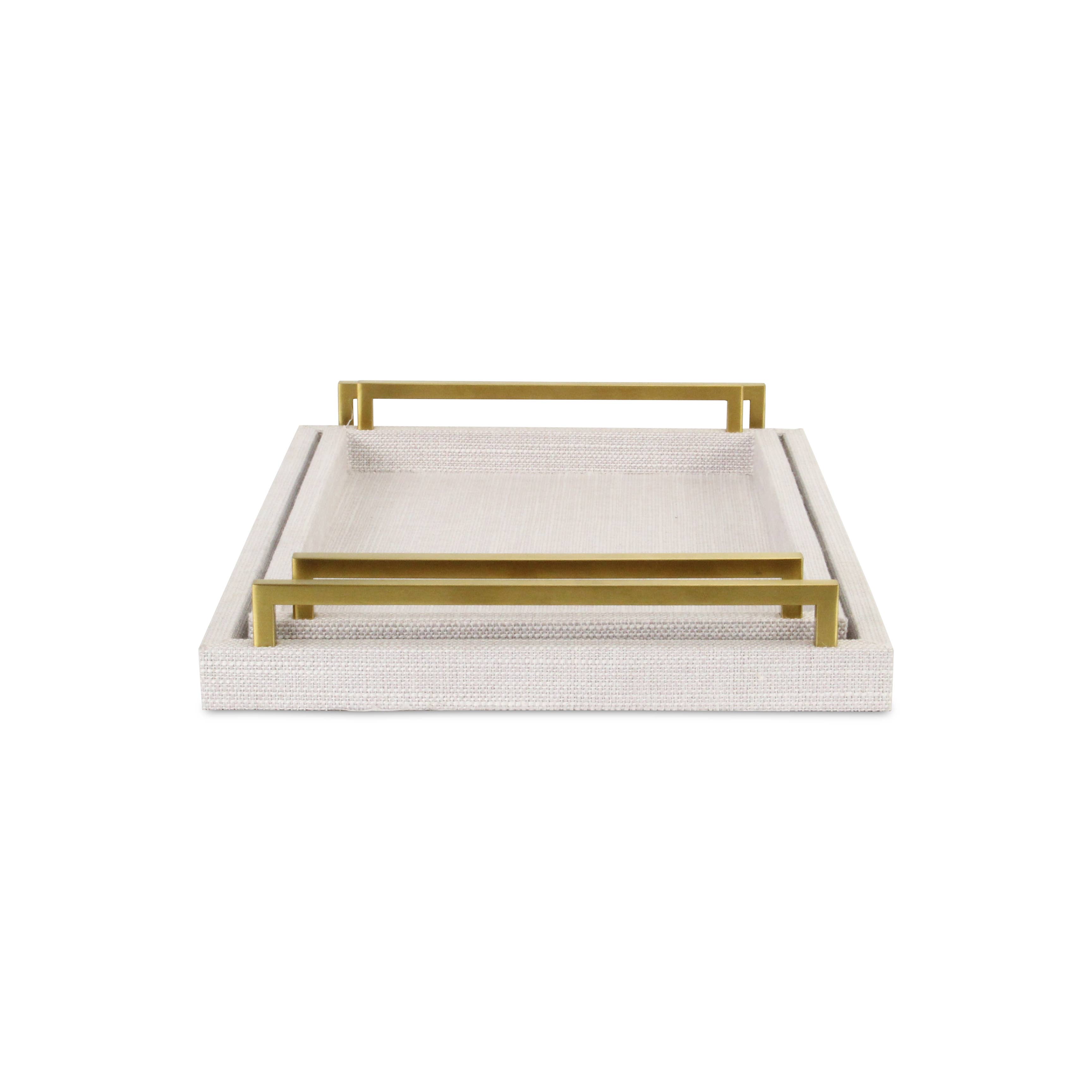 Cheungs Home Decor - Wholesale Decorative Tray - Lusan Linen Tray Set - Dark White5