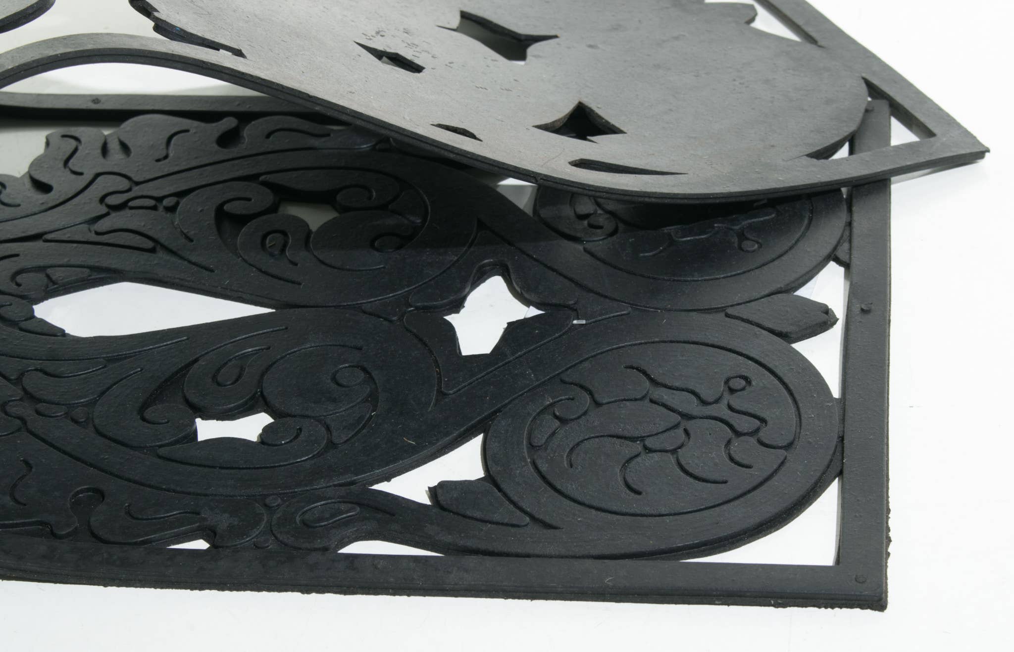 HomeRoots - Wholesale Door Mat - 10" X 30" Black Rubber Outdoor Door Mat4