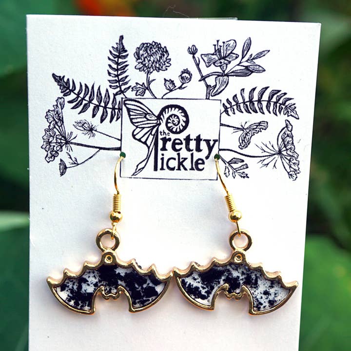 Bat Coal Dust Earrings for wholesale by The Pretty Pickle
