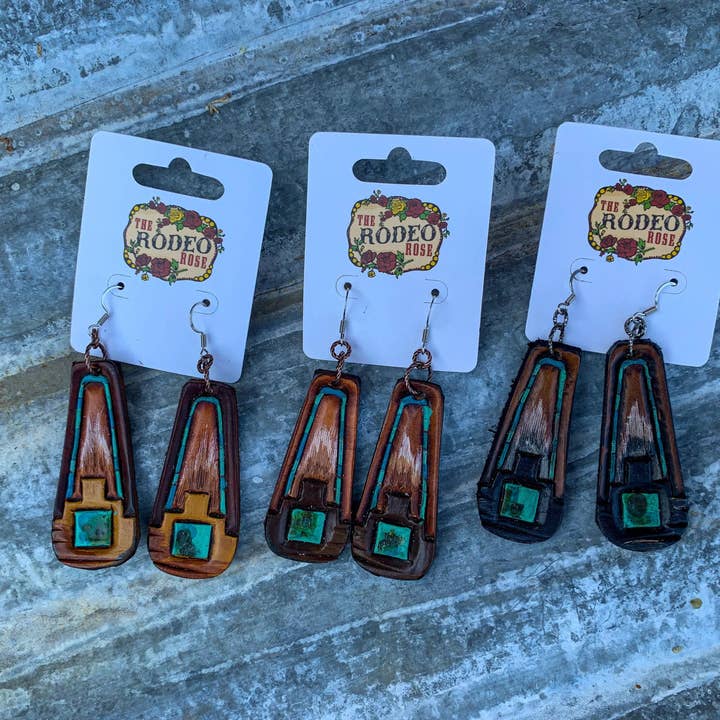 Sydvest Håndlavet Læder Ørering Cowgirl Rodeo Western Cowboy for engroshandel hos The Rodeo Rose